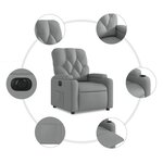 vidaXL Fauteuil inclinable électrique Gris clair Tissu