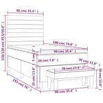 vidaXL Sommier à lattes de lit et matelas Gris clair 90x190 cm Velours