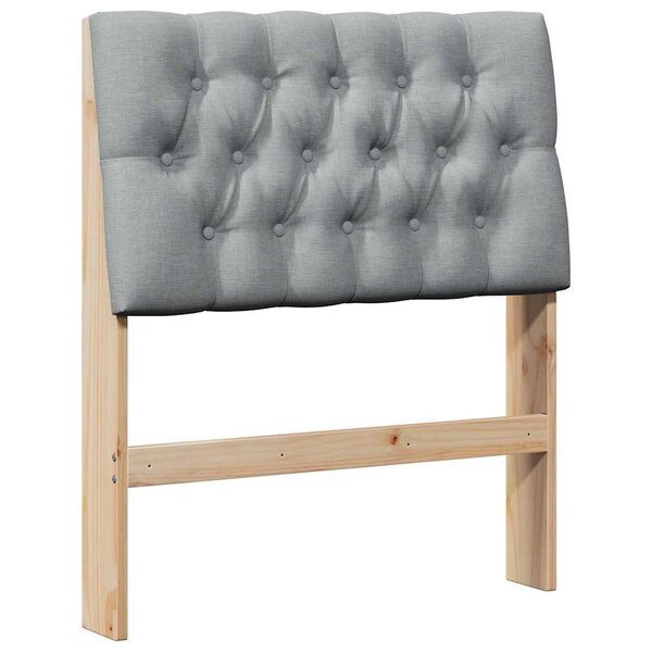 vidaXL Tête de lit capitonnée Gris clair 80 cm Pin massif