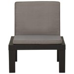 vidaXL Chaise de salon de jardin avec coussin Plastique Gris