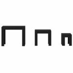 vidaXL Tables gigognes 3 Pièces Chêne noir Bois d'ingénierie