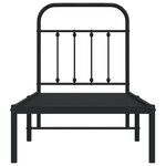 vidaXL Cadre de lit métal avec tête de lit noir 75x190 cm
