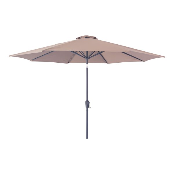 Parasol à manivelle et inclinable mât en métal sable Ø 300 cm