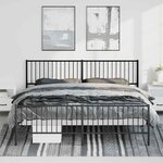 vidaXL Cadre de lit métal sans matelas avec pied de lit noir 193x203cm