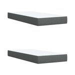 vidaXL Sommier à lattes de lit avec matelas Gris foncé 200x200cm Tissu