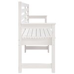 vidaXL Banc de jardin blanc 203 5x48x91 5 cm bois massif de pin
