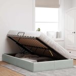 vidaXL Cadre de lit ottoman Gris clair 120 x 200 cm Velours