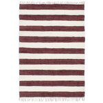 Vidaxl tapis chindi tissé à la main coton 200x290 cm bordeaux et blanc