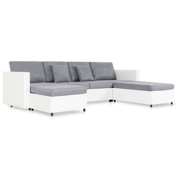 vidaXL Canapé-lit extensible à 4 places similicuir blanc