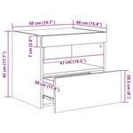 vidaXL Table de chevet avec lumières LED sonoma gris 50x40x45 cm