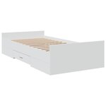 vidaXL Cadre de lit avec tiroirs blanc 75x190 cm bois d'ingénierie