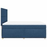 vidaXL Sommier à lattes de lit avec matelas Bleu 140x190 cm Tissu