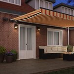 vidaXL Auvent Rétractable jaune et orange 500 ×300 cm tissu