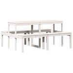 vidaXL Table de pique-nique blanc 160x134x75 cm bois massif de pin