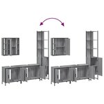 vidaXL Ensemble d'armoires de salle de bain 4 Pièces sonoma gris