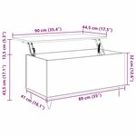 vidaXL Table basse chêne artisanal 90 x 44.5 x 45 cm Bois d'ingénierie