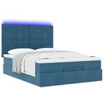 vidaXL Cadre de lit ottoman avec matelas bleu foncé 140x200 cm velours