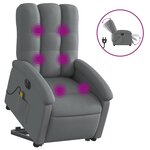 vidaXL Fauteuil inclinable de massage électrique Gris foncé Tissu
