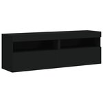 vidaXL Ensemble de meubles TV muraux 8 Pièces avec lumières LED noir