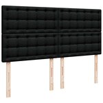 vidaXL Sommier à lattes de lit avec matelas Noir 200x200 cm Tissu