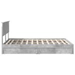 vidaXL Lit de Rangement Gris béton 135 x 190 cm Bois d'ingénierie
