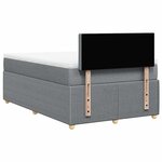 vidaXL Sommier à lattes de lit et matelas gris clair 120x190 cm tissu