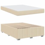 vidaXL Cadre de lit avec matelas Crème 140 x 200 cm tissu