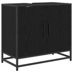 vidaXL Ensemble de mobilier de salle de bain 4 Pièces Chêne noir