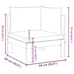 vidaXL Canapé d'angle de jardin avec coussins bois massif d'acacia