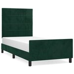vidaXL Cadre de lit sans matelas vert foncé 90x190 cm velours
