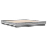 vidaXL Cadre de lit avec lumières LED sonoma gris 200x200 cm