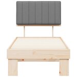 vidaXL Cadre de lit avec tête de lit rembourrée Gris clair 75 x 190 cm