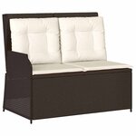 vidaXL Banc de jardin avec coussin Marron Poly rotin