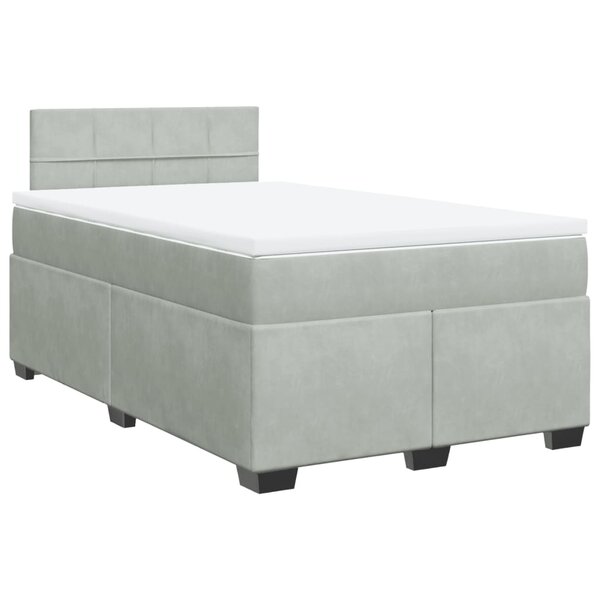 vidaXL Sommier à lattes de lit et matelas Gris clair 120x200cm Velours