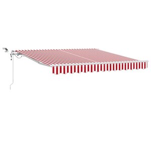 vidaXL Auvent Rétractable Rouge et Blanc 350 x 250 cm