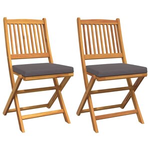 vidaXL Chaise pliante 2 pc Marron Bois d'acacia massif