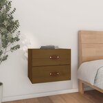 vidaXL Table de chevet murale Marron miel 50x36x40 cm