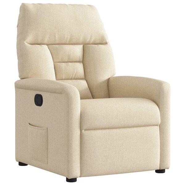 vidaXL Fauteuil inclinable Crème Tissu