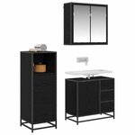 vidaXL Ensemble de mobilier de salle de bain 3 Pièces Chêne noir