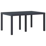 vidaXL Table de jardin pour repas Anthracite 150 x 100 x 73 cm