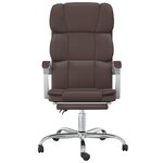 vidaXL Fauteuil inclinable de bureau Marron Similicuir