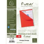 Paquet De 100 Chemises Forever® 170 À Bord Décalé - 24x32cm - Orange - X 5 - Exacompta