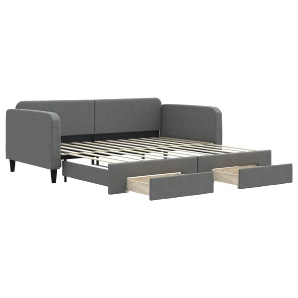 vidaXL Lit de jour avec gigogne et tiroirs sans matelas 100x200 cm