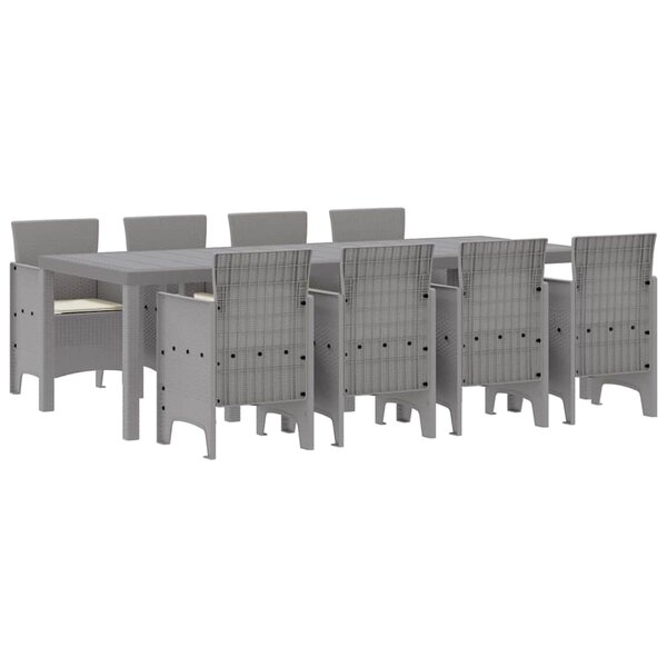 vidaXL Ensemble de salle à manger pour jardin 9 Pièces Blanc Rattan Polt