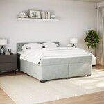 vidaXL Sommier à lattes de lit et matelas Gris clair 180x200cm Velours