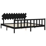 vidaXL Cadre de lit sans matelas noir 200x200 cm bois massif de pin