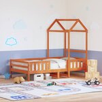vidaXL Cadre de lit avec toit sans matelas cire marron 80x200 cm