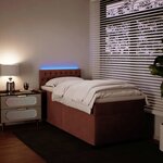vidaXL Sommier à lattes de lit avec matelas Rose 90x200 cm Velours