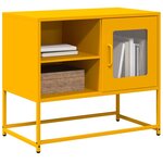 vidaXL Meuble TV jaune moutarde 68x39x60 5 cm acier