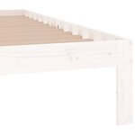 vidaXL Cadre de lit Blanc Bois massif 135x190 cm Double
